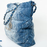 CHANEL Handbag 23P Denim Quilted 22 Small Drawstring Bag -Knockoff
