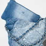 CHANEL Handbag 23P Denim Quilted 22 Small Drawstring Bag -Knockoff
