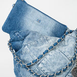 CHANEL Handbag 23P Denim Quilted 22 Small Drawstring Bag -Knockoff
