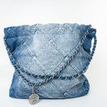 CHANEL Handbag 23P Denim Quilted 22 Small Drawstring Bag -Knockoff
