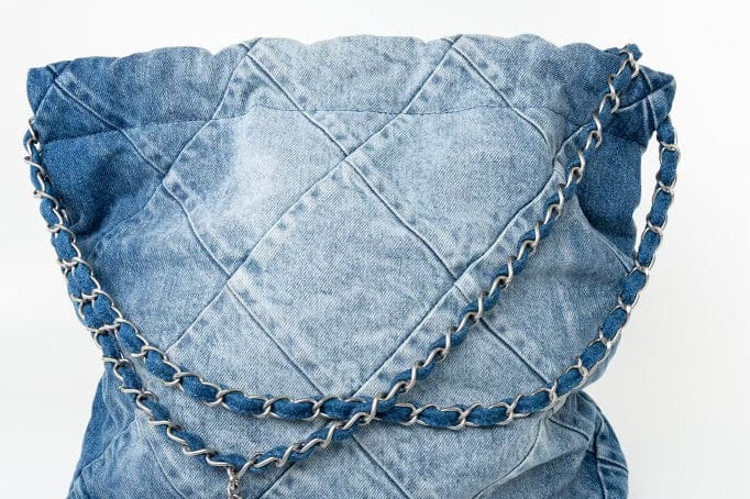 CHANEL Handbag 23P Denim Quilted 22 Small Drawstring Bag -Knockoff
