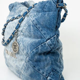 CHANEL Handbag 23P Denim Quilted 22 Small Drawstring Bag -Knockoff
