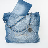 CHANEL Handbag 23P Denim Quilted 22 Small Drawstring Bag -Knockoff
