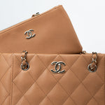 CHANEL Handbag 23P Small Caramel Caviar Quilted Shopping Bag Light Gold Hardware -Knockoff
