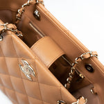 CHANEL Handbag 23P Small Caramel Caviar Quilted Shopping Bag Light Gold Hardware -Knockoff
