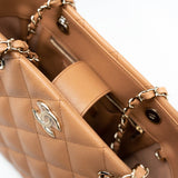 CHANEL Handbag 23P Small Caramel Caviar Quilted Shopping Bag Light Gold Hardware -Knockoff
