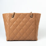 CHANEL Handbag 23P Small Caramel Caviar Quilted Shopping Bag Light Gold Hardware -Knockoff
