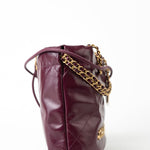 CHANEL Handbag 23S Mini 22 Drawstring Bag Burgundy Calfskin Quilted AGHW -Knockoff
