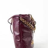 CHANEL Handbag 23S Mini 22 Drawstring Bag Burgundy Calfskin Quilted AGHW -Knockoff
