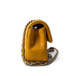 CHANEL Handbag Autumn Yellow Lambskin Quilted Extra Mini Rectangular Flap Silver Hardware -Knockoff
