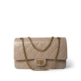 CHANEL Handbag Beige 15P Beige Crumpled Calfskin Quilted Reissue 2.55 Flap 227 Aged Gold Hardware -Knockoff
