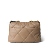 CHANEL Handbag beige 21S Dark Beige Lambskin Quilted 19 Flap Medium/Large -Knockoff
