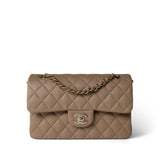 CHANEL Handbag Beige 22A Dark Beige Caviar Quilted Classic Flap Small Light Gold Hardware -Knockoff
