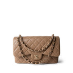 CHANEL Handbag Beige 22A Dark Beige Caviar Quilted Jumbo Classic Flap Light Gold Hardware -Knockoff
