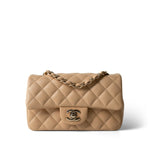 CHANEL Handbag Beige 22C Beige Lambskin Quilted Mini Rectangular Quilted Flap Bag -Knockoff
