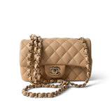 CHANEL Handbag Beige 22C Beige Lambskin Quilted Mini Rectangular Quilted Flap Bag -Knockoff
