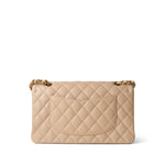 CHANEL Handbag Beige Beige Clair Caviar Quilted Classic Flap Medium Gold Hardware -Knockoff
