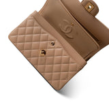 CHANEL Handbag Beige Beige Clair Caviar Quilted Classic Flap Small Gold Hardware -Knockoff
