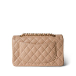 CHANEL Handbag Beige Beige Clair Caviar Quilted Classic Flap Small Gold Hardware -Knockoff
