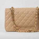 CHANEL Handbag Beige Clair Caviar Quilted Classic Double Flap Medium Gold Hardware -Knockoff
