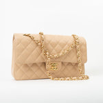 CHANEL Handbag Beige Clair Caviar Quilted Classic Double Flap Medium Gold Hardware -Knockoff
