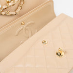 CHANEL Handbag Beige Clair Caviar Quilted Classic Double Flap Medium Gold Hardware -Knockoff
