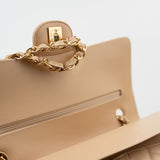 CHANEL Handbag Beige Clair Caviar Quilted Classic Double Flap Medium Gold Hardware -Knockoff
