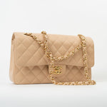 CHANEL Handbag Beige Clair Caviar Quilted Classic Double Flap Medium Gold Hardware -Knockoff
