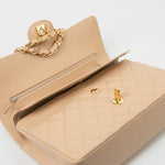 CHANEL Handbag Beige Clair Caviar Quilted Classic Double Flap Medium Gold Hardware -Knockoff
