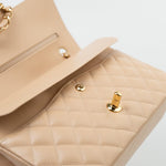 CHANEL Handbag Beige Clair Caviar Quilted Classic Double Flap Medium Gold Hardware -Knockoff
