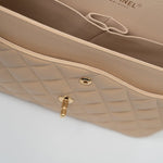 CHANEL Handbag Beige Clair Caviar Quilted Classic Flap Jumbo GHW -Knockoff
