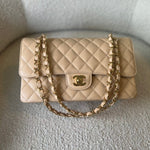 CHANEL Handbag Beige Clair Caviar Quilted Classic Flap Medium GHW -Knockoff
