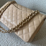 CHANEL Handbag Beige Clair Caviar Quilted Classic Flap Medium GHW -Knockoff
