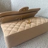 CHANEL Handbag Beige Clair Caviar Quilted Classic Flap Medium GHW -Knockoff
