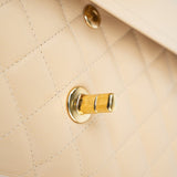 CHANEL Handbag Beige Clair Caviar Quilted Classic Flap Medium Gold Hardware -Knockoff
