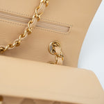 CHANEL Handbag Beige Clair Caviar Quilted Classic Flap Medium Gold Hardware -Knockoff
