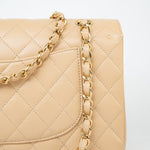 CHANEL Handbag Beige Clair Caviar Quilted Classic Flap Medium Gold Hardware -Knockoff
