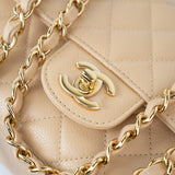 CHANEL Handbag Beige Clair Caviar Quilted Classic Flap Medium Gold Hardware -Knockoff
