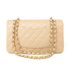 CHANEL Handbag Beige Clair Caviar Quilted Classic Flap Medium Gold Hardware -Knockoff
