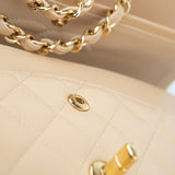 CHANEL Handbag Beige Clair Caviar Quilted Classic Flap Medium Gold Hardware -Knockoff
