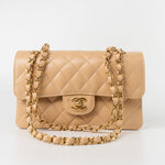 CHANEL Handbag Beige Clair Caviar Quilted Classic Flap Small Gold Hardware -Knockoff
