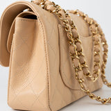 CHANEL Handbag Beige Clair Caviar Quilted Classic Flap Small Gold Hardware -Knockoff
