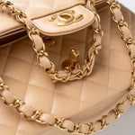 CHANEL Handbag Beige Clair Caviar Quilted Classic Flap Small Gold Hardware -Knockoff
