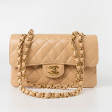 CHANEL Handbag Beige Clair Caviar Quilted Classic Flap Small Gold Hardware -Knockoff
