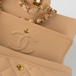 CHANEL Handbag Beige Clair Caviar Quilted Classic Flap Small Gold Hardware -Knockoff
