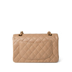 CHANEL Handbag Beige Clair Caviar Quilted Classic Flap Small Gold Hardware -Knockoff
