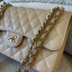 CHANEL Handbag Beige Clair Caviar Quilted Jumbo Classic Flap LGHW -Knockoff
