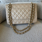 CHANEL Handbag Beige Clair Caviar Quilted Jumbo Classic Flap LGHW -Knockoff
