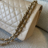 CHANEL Handbag Beige Clair Caviar Quilted Jumbo Classic Flap LGHW -Knockoff
