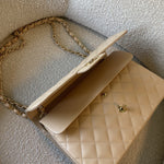 CHANEL Handbag Beige Clair Caviar Quilted Jumbo Classic Flap LGHW -Knockoff
